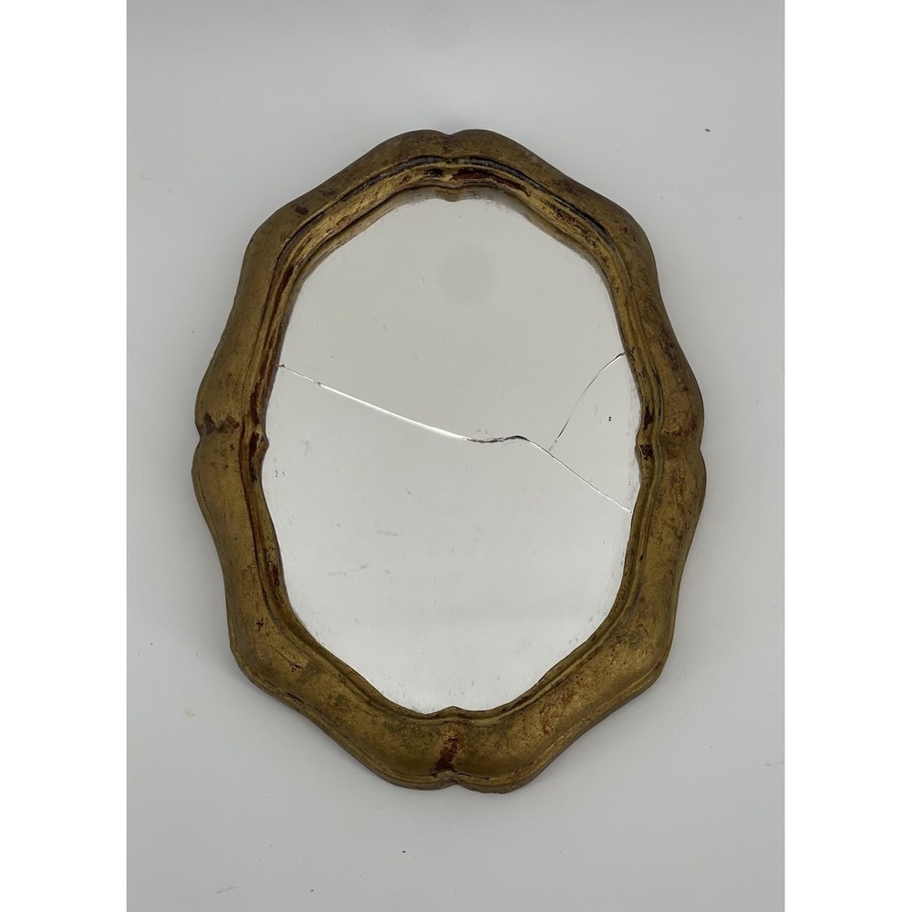 Vintage Florentine Mirror Made In Italy Giltwood Carved Baroque Rococo RARE 60s